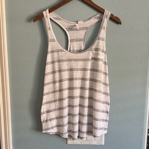 Full Tilt Light Gray Striped Tank Top